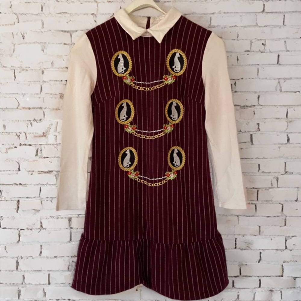 Women's Collared Long Sleeve Mini Dress.